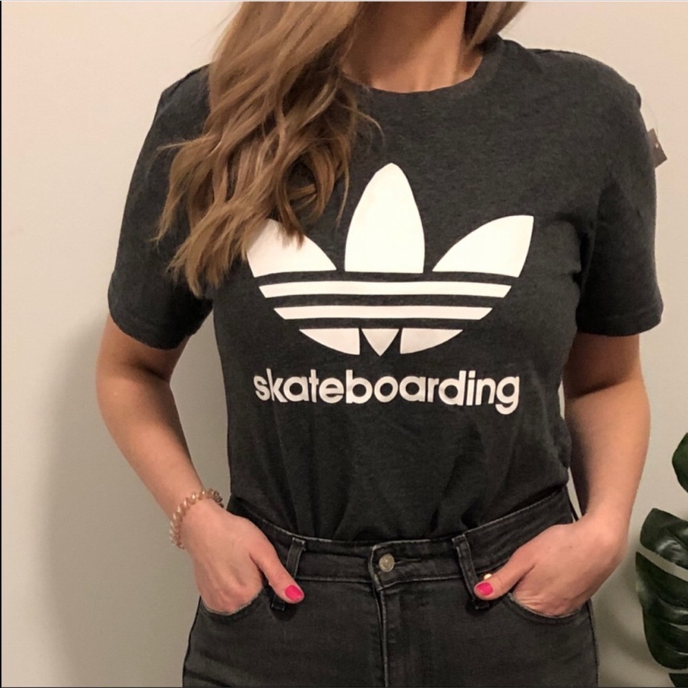 Adidas Jumbo Trefoil Skateboarding t-Shirt Gray